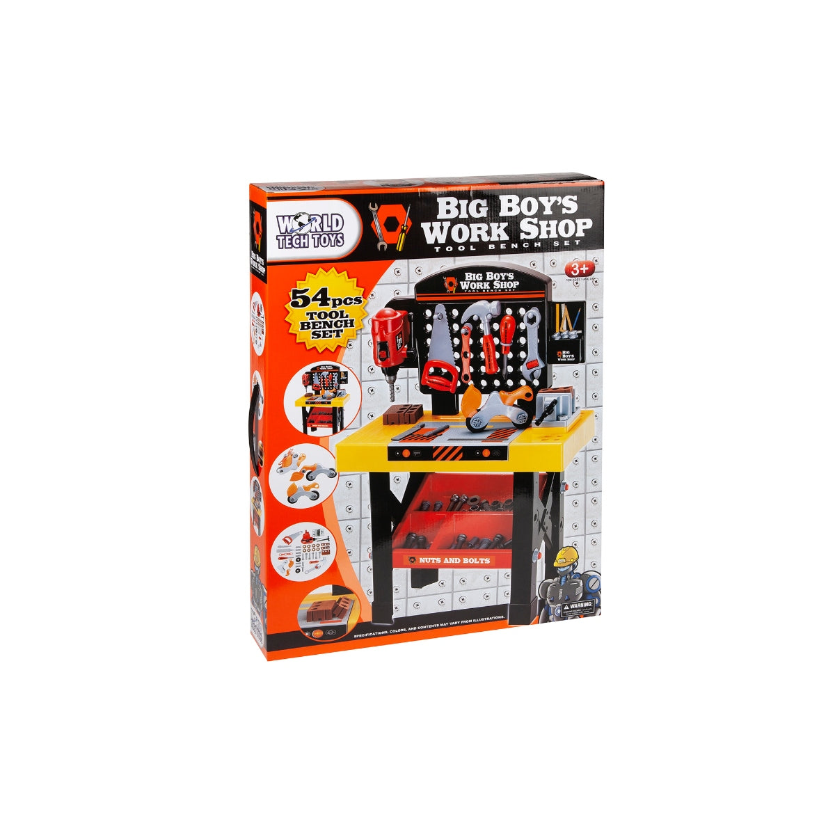 Big Boys Tool & Workbench Playset – 54 Piece Kids Construction Kit