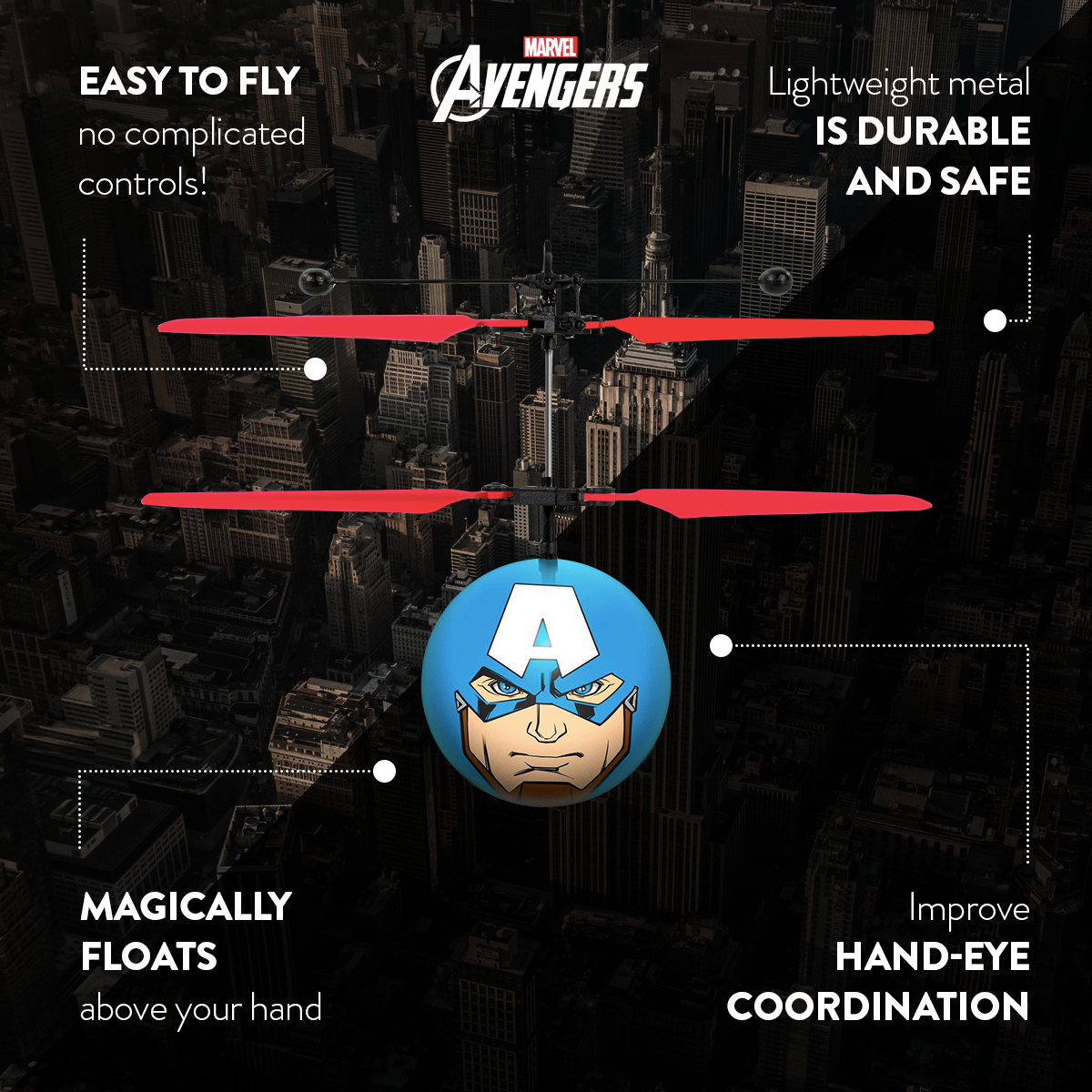 Marvel Avengers Captain America IR UFO Ball Helicopter