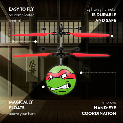 Nickelodeon TMNT Raphael Flying Figure IR UFO Ball Helicopter