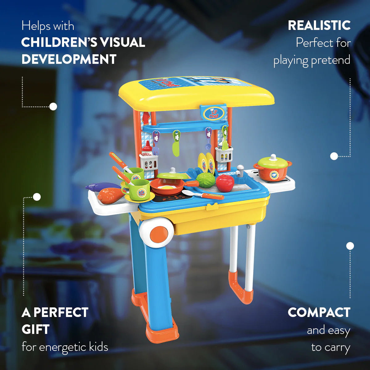 Lil’ Chef Suitcase Playset – 37 Piece Kids Cooking & Kitchen Role-Play Kit