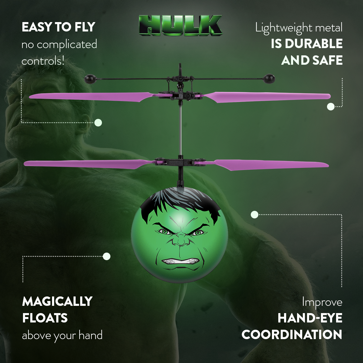 Marvel Avengers Hulk IR UFO Ball Helicopter