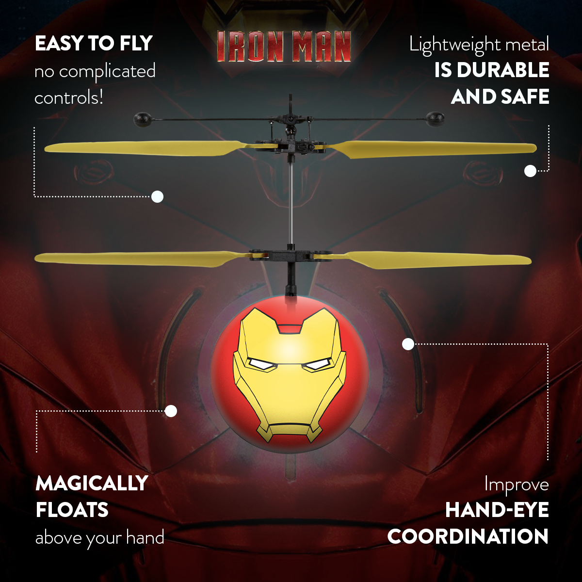 Marvel Avengers Iron Man IR UFO Ball Helicopter