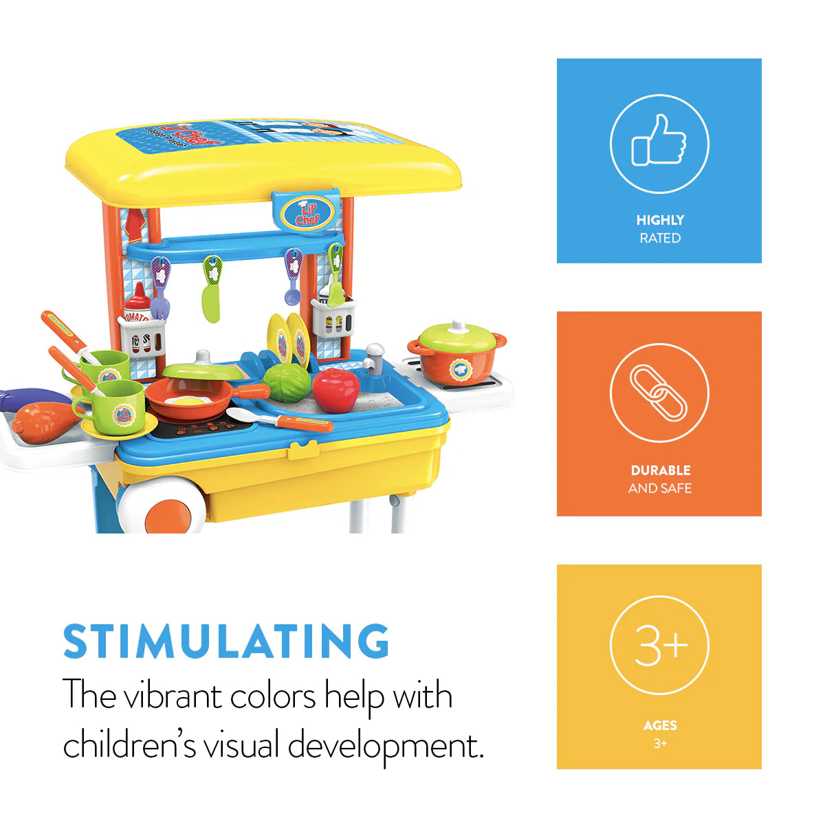 Lil’ Chef Suitcase Playset – 37 Piece Kids Cooking & Kitchen Role-Play Kit