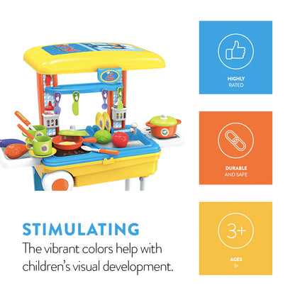 Lil’ Chef Suitcase Playset – 37 Piece Kids Cooking & Kitchen Role-Play Kit