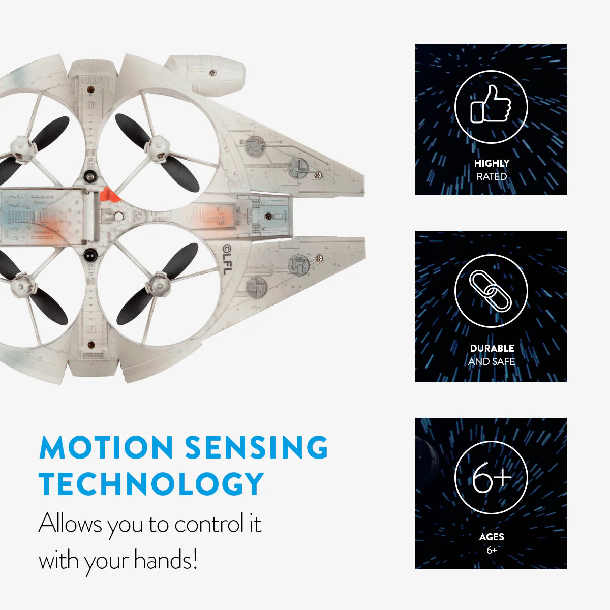 Star Wars Millennium Falcon Motion-Sensing Quadcopter