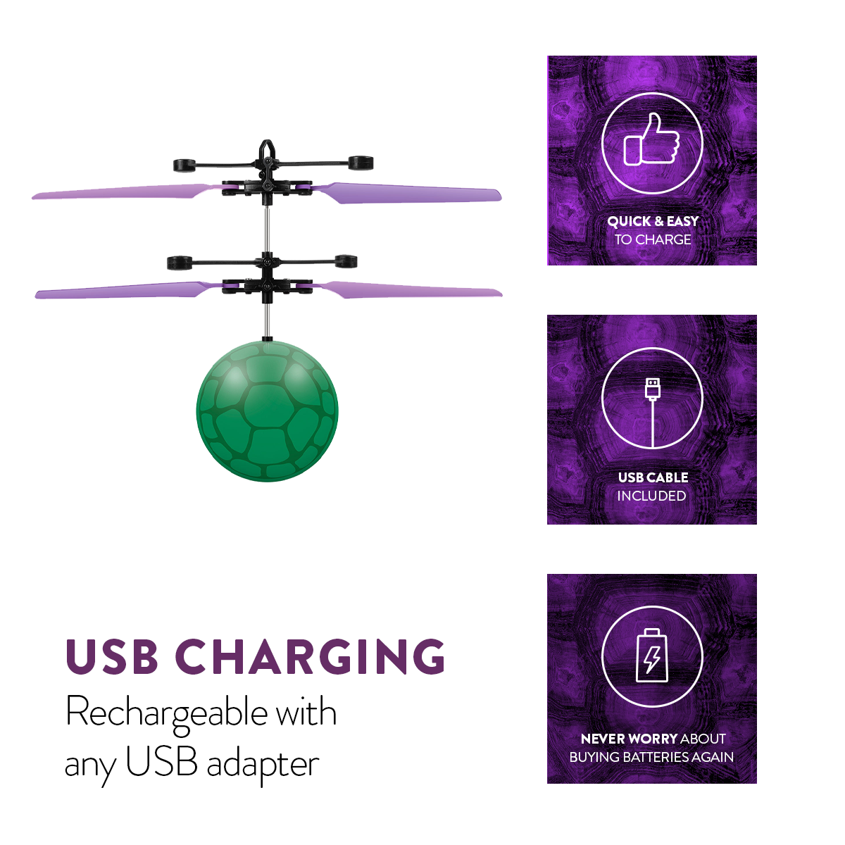 Nickelodeon TMNT Donatello IR UFO Ball Helicopter