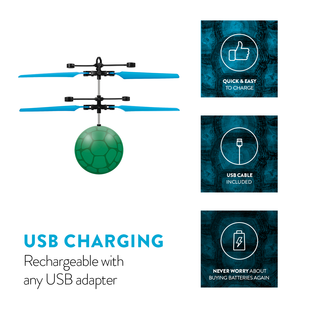 Nickelodeon TMNT Leonardo IR UFO Ball Helicopter