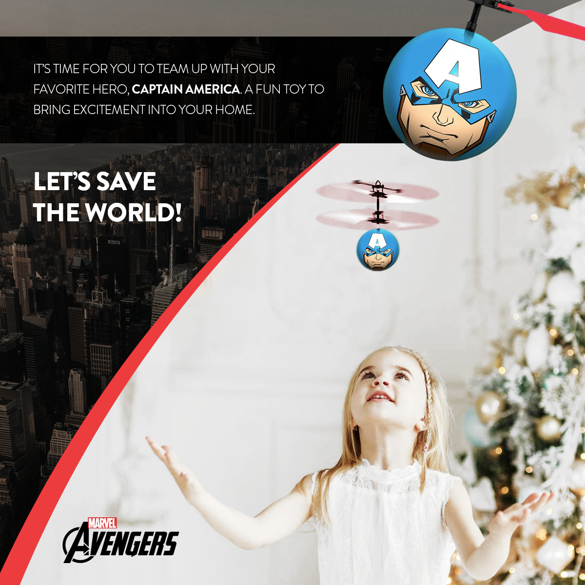 Marvel Avengers Captain America IR UFO Ball Helicopter