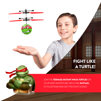 Nickelodeon TMNT Raphael Flying Figure IR UFO Ball Helicopter