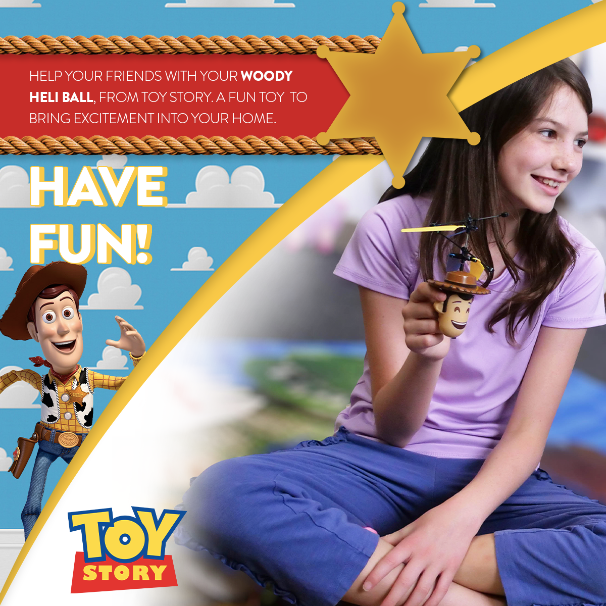 Pixar Toy Story Emoji Woody IR UFO Ball Helicopter