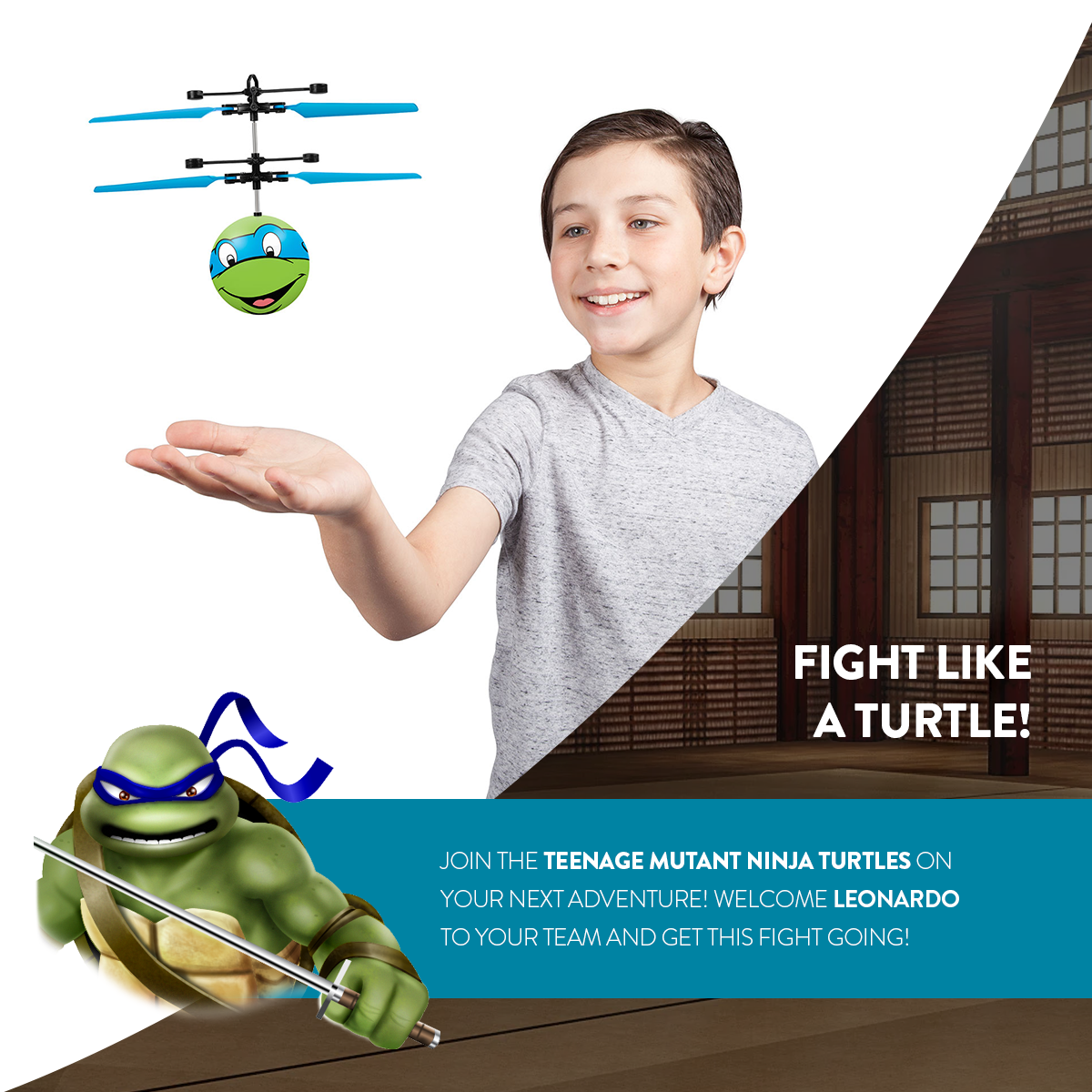 Nickelodeon TMNT Leonardo IR UFO Ball Helicopter