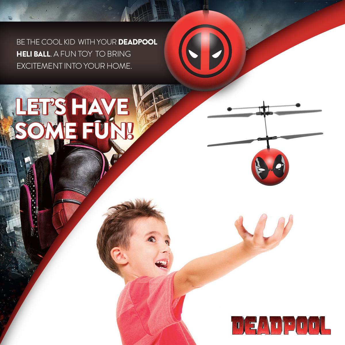 Marvel X-Men Deadpool IR UFO Ball Helicopter