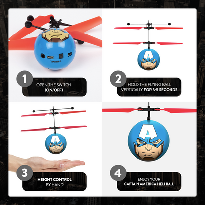 Marvel Avengers Captain America IR UFO Ball Helicopter