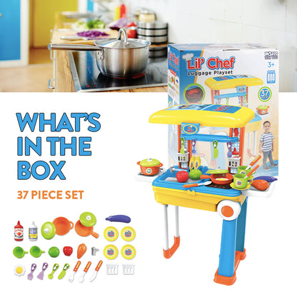 Lil’ Chef Suitcase Playset – 37 Piece Kids Cooking & Kitchen Role-Play Kit