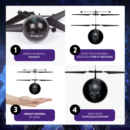 Marvel Avengers Black Panther IR UFO Ball Helicopter