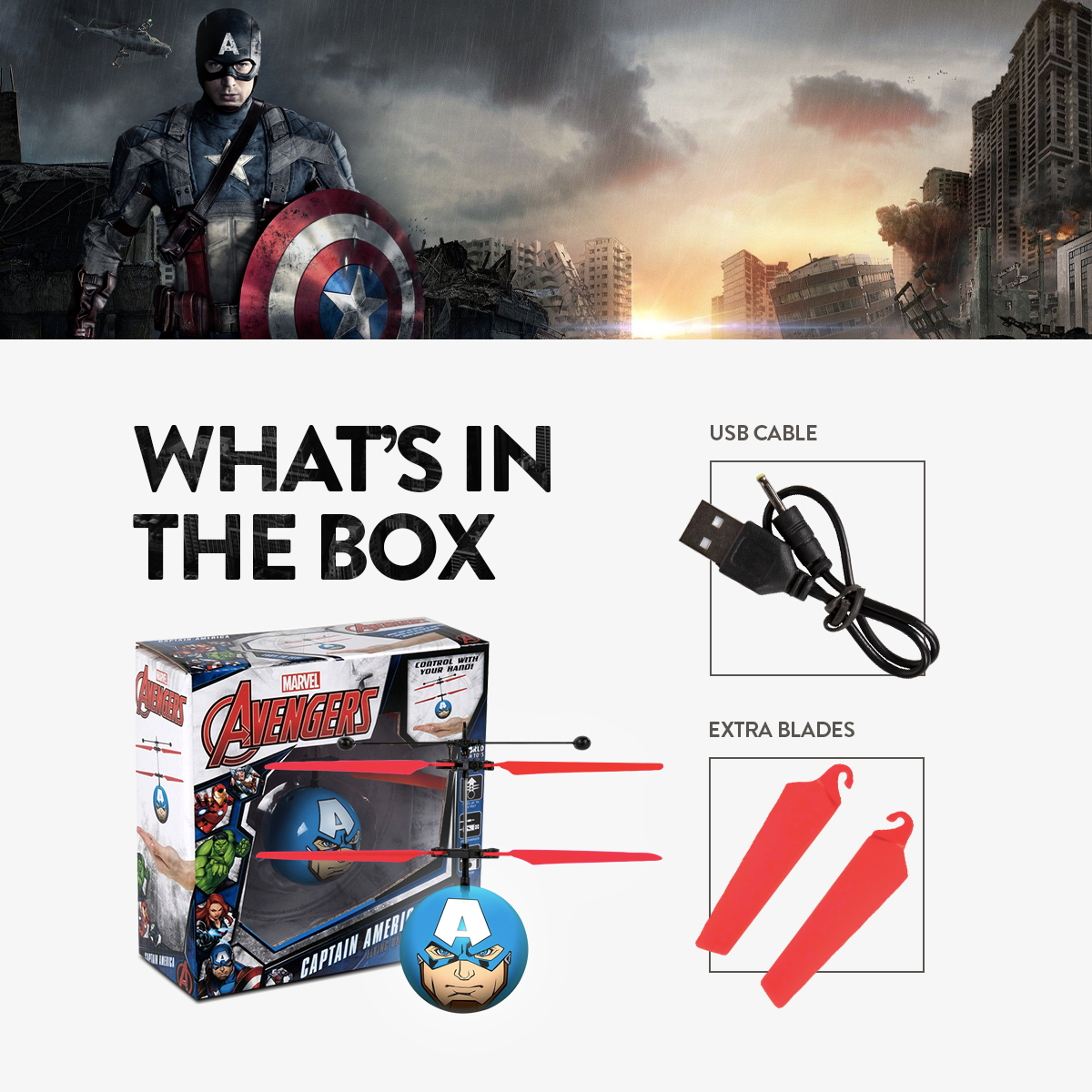 Marvel Avengers Captain America IR UFO Ball Helicopter