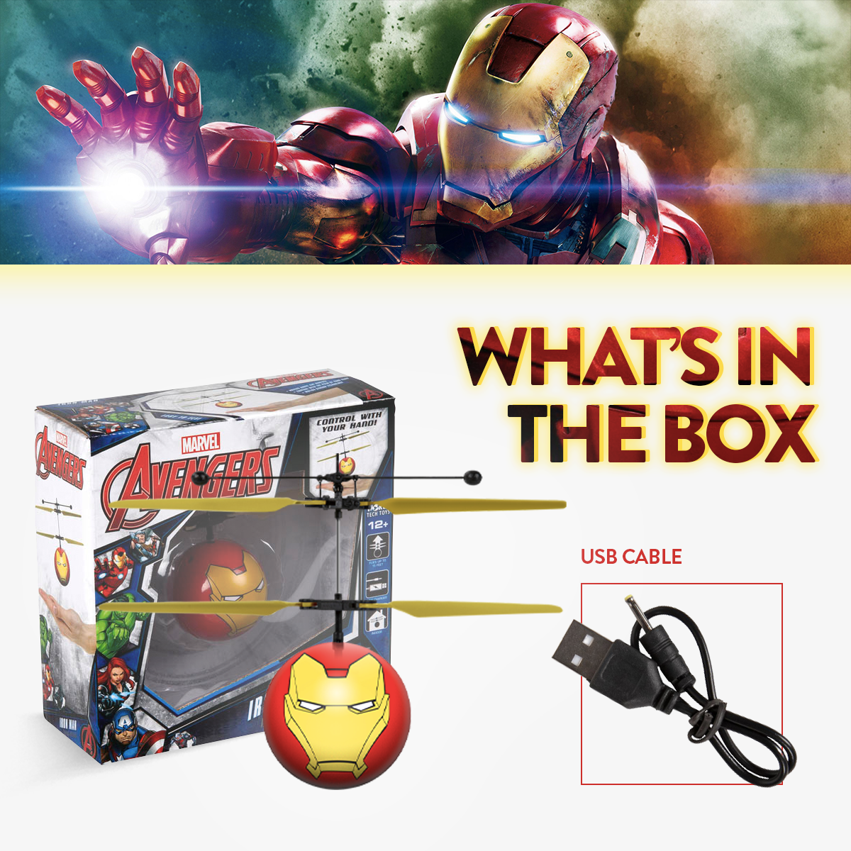Marvel Avengers Iron Man IR UFO Ball Helicopter