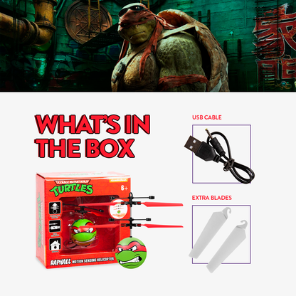 Nickelodeon TMNT Raphael Flying Figure IR UFO Ball Helicopter