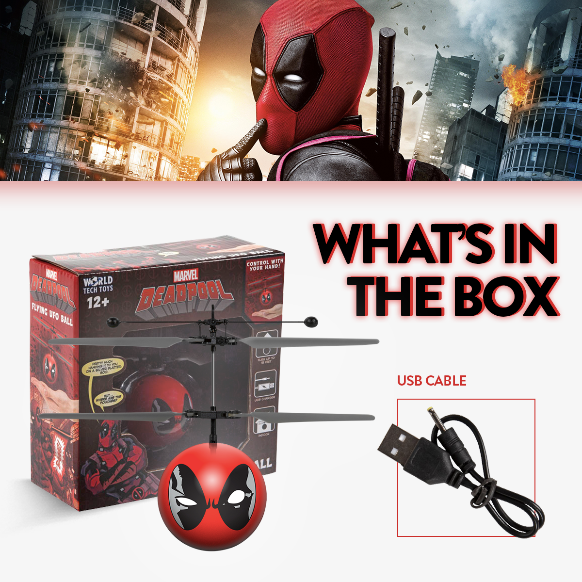 Marvel X-Men Deadpool IR UFO Ball Helicopter