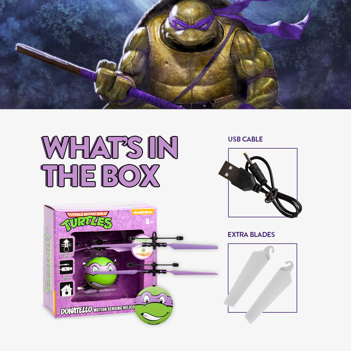 Nickelodeon TMNT Donatello IR UFO Ball Helicopter