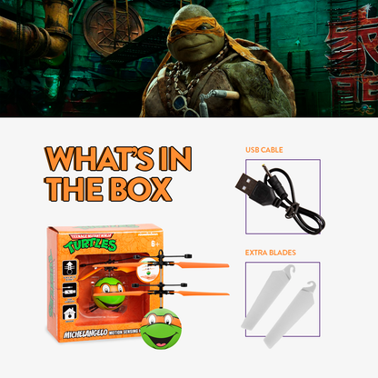 Nickelodeon TMNT Michelangelo IR UFO Ball Helicopter