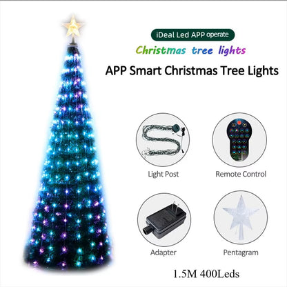 Smart RGB Christmas Tree Star Lights – Bluetooth App Control