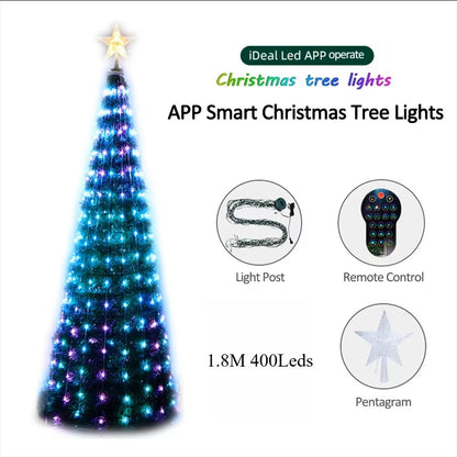 Smart RGB Christmas Tree Star Lights – Bluetooth App Control