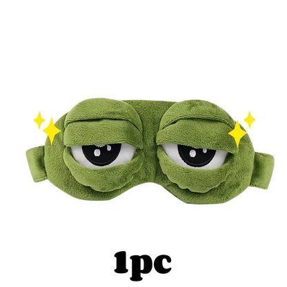 3D Frog Sleep Mask – Soft Natural Sleeping Eyeshade