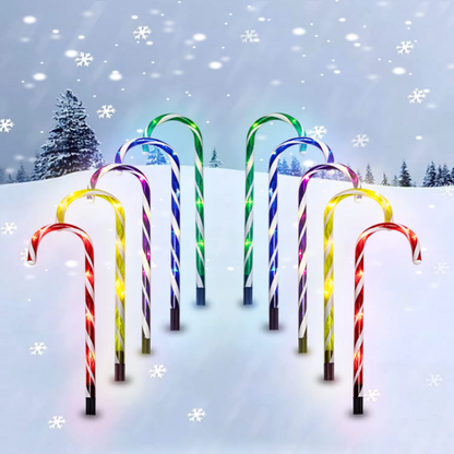 Outdoor Candy Cane Pathway Lights – LED Christmas Yard Decorations