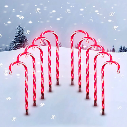 Outdoor Candy Cane Pathway Lights – LED Christmas Yard Decorations