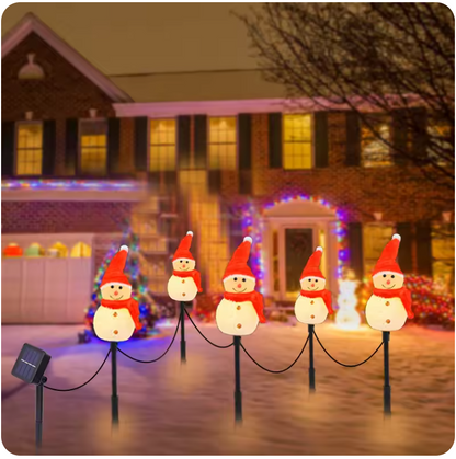 Solar Snowman Garden Pathway Lights – Outdoor Christmas Decoration