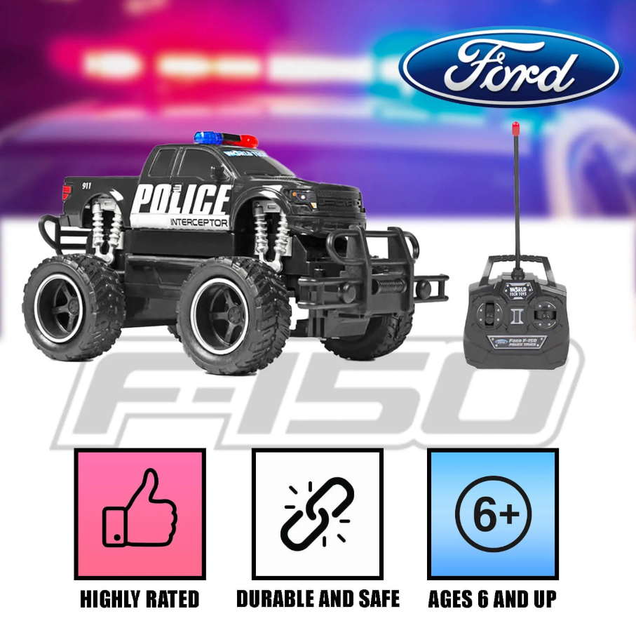 Ford F-150 Police Electric RC Patrol Truck - 1:24 Scale Replica