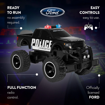 Ford F-150 Police Electric RC Patrol Truck - 1:24 Scale Replica