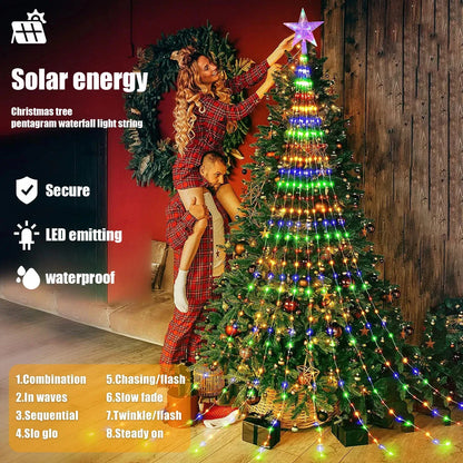 Solar LED Star String Lights – 8-Mode Christmas Fairy Lights for Indoor & Outdoor