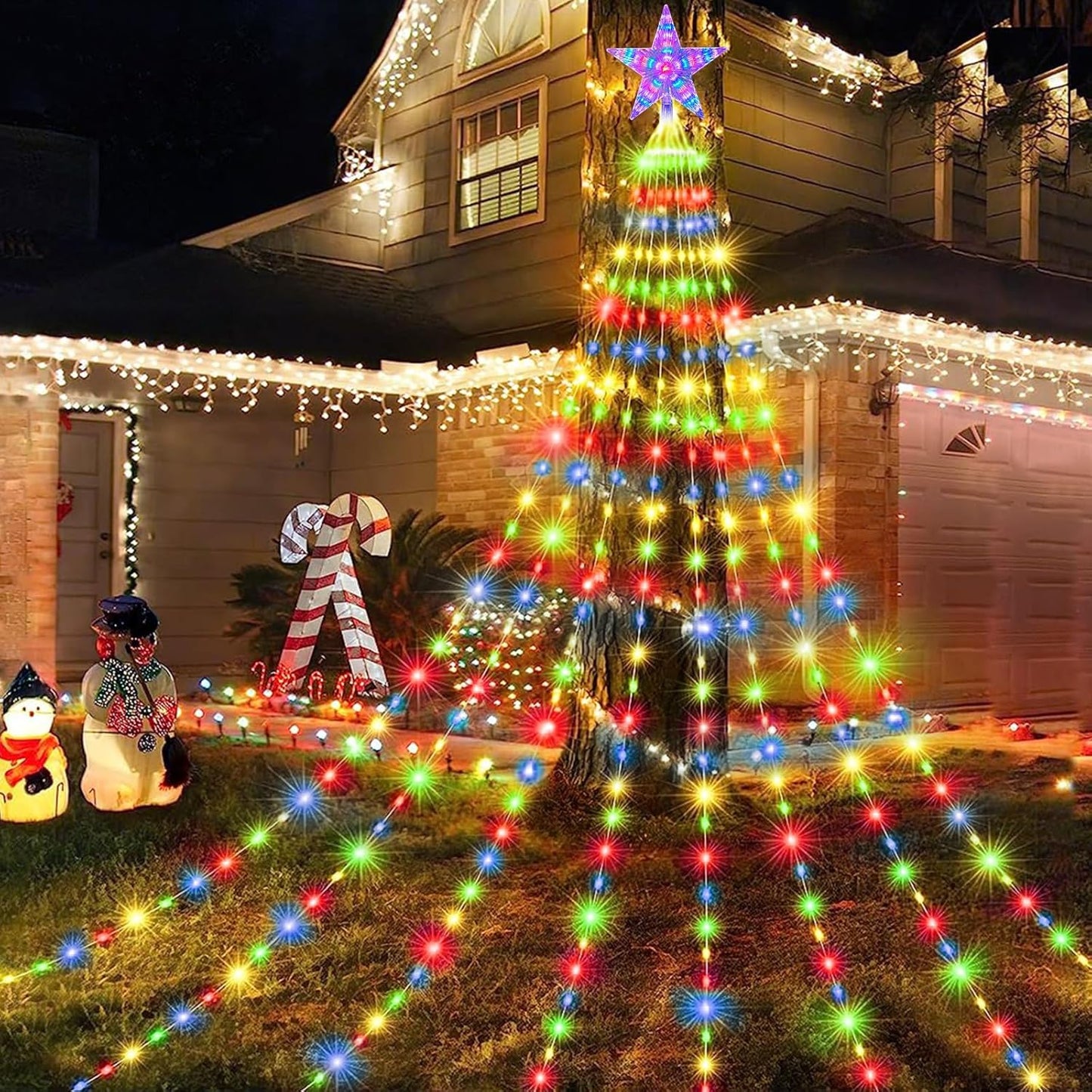 Solar LED Star String Lights – 8-Mode Christmas Fairy Lights for Indoor & Outdoor