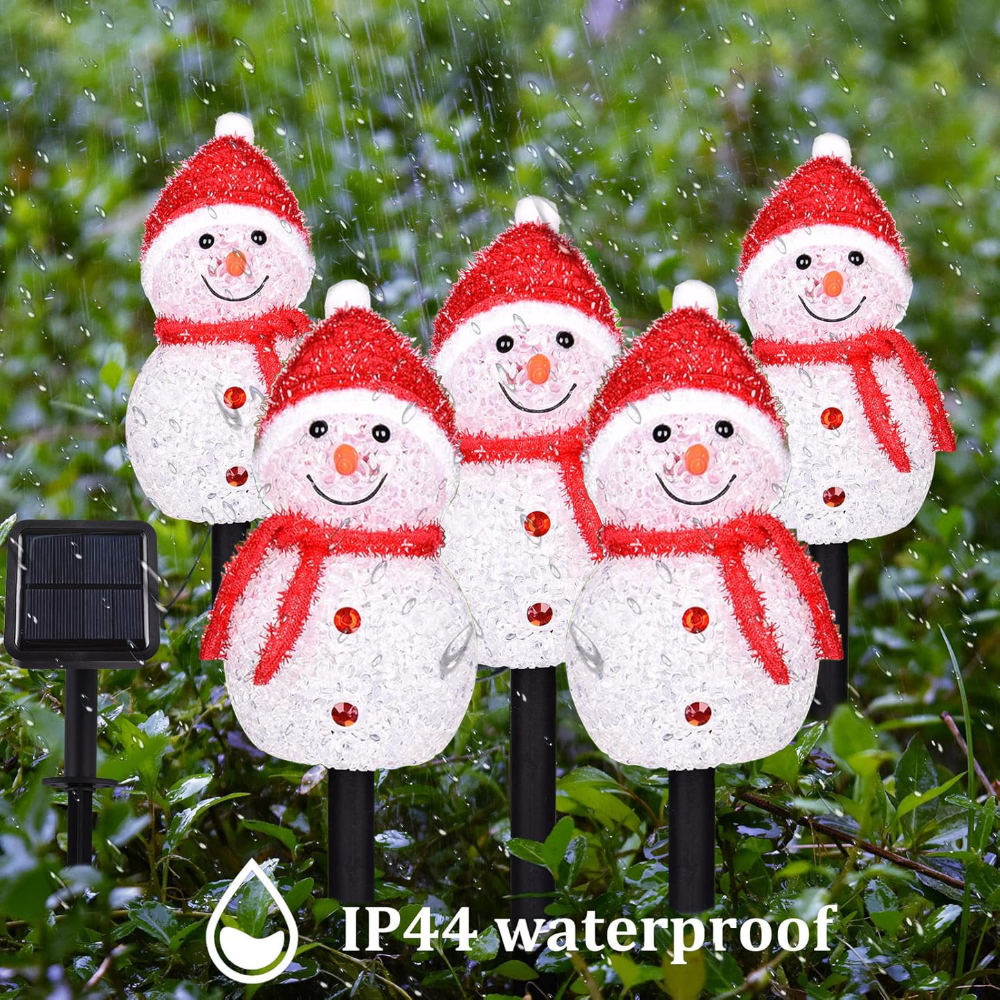 Solar Snowman Garden Pathway Lights – Outdoor Christmas Decoration