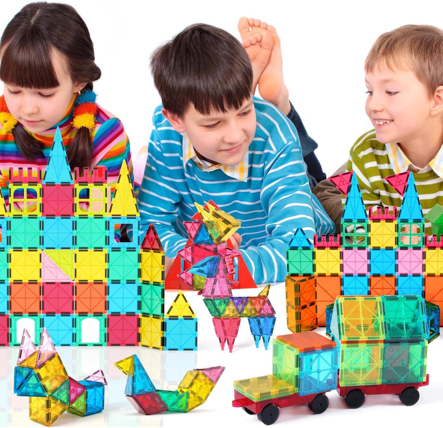 108-Piece Magnetic Building Blocks Set – 3D Educational Construction Toy for Kids