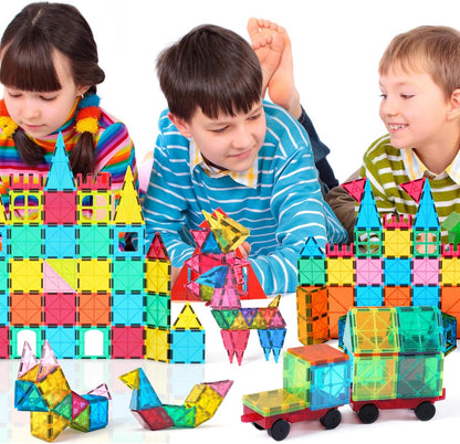 108-Piece Magnetic Building Blocks Set – 3D Educational Construction Toy for Kids