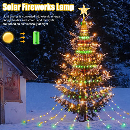 Solar LED Star String Lights – 8-Mode Christmas Fairy Lights for Indoor & Outdoor