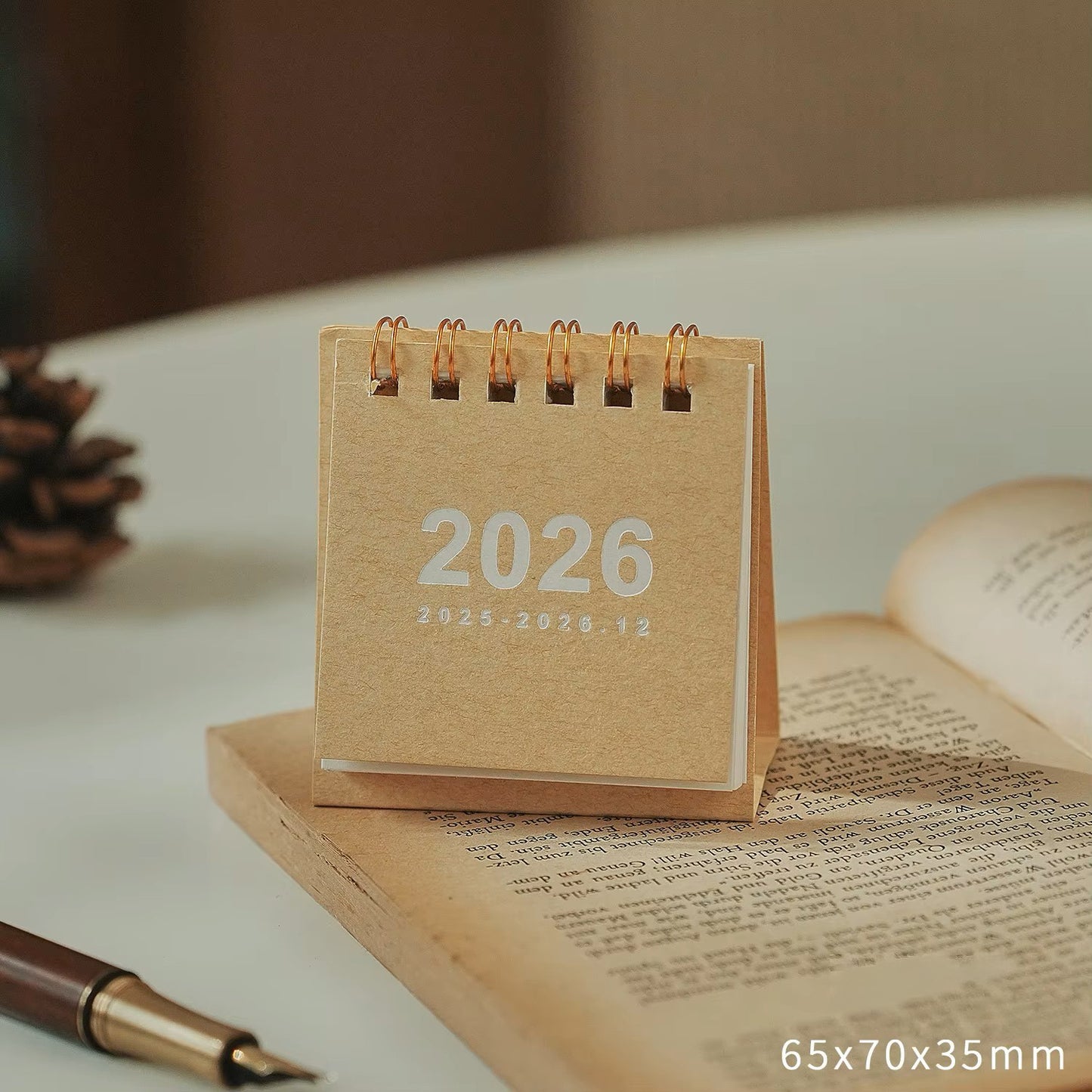 2026 Mini Simple Desk Calendar – Compact Standing Desktop Calendar