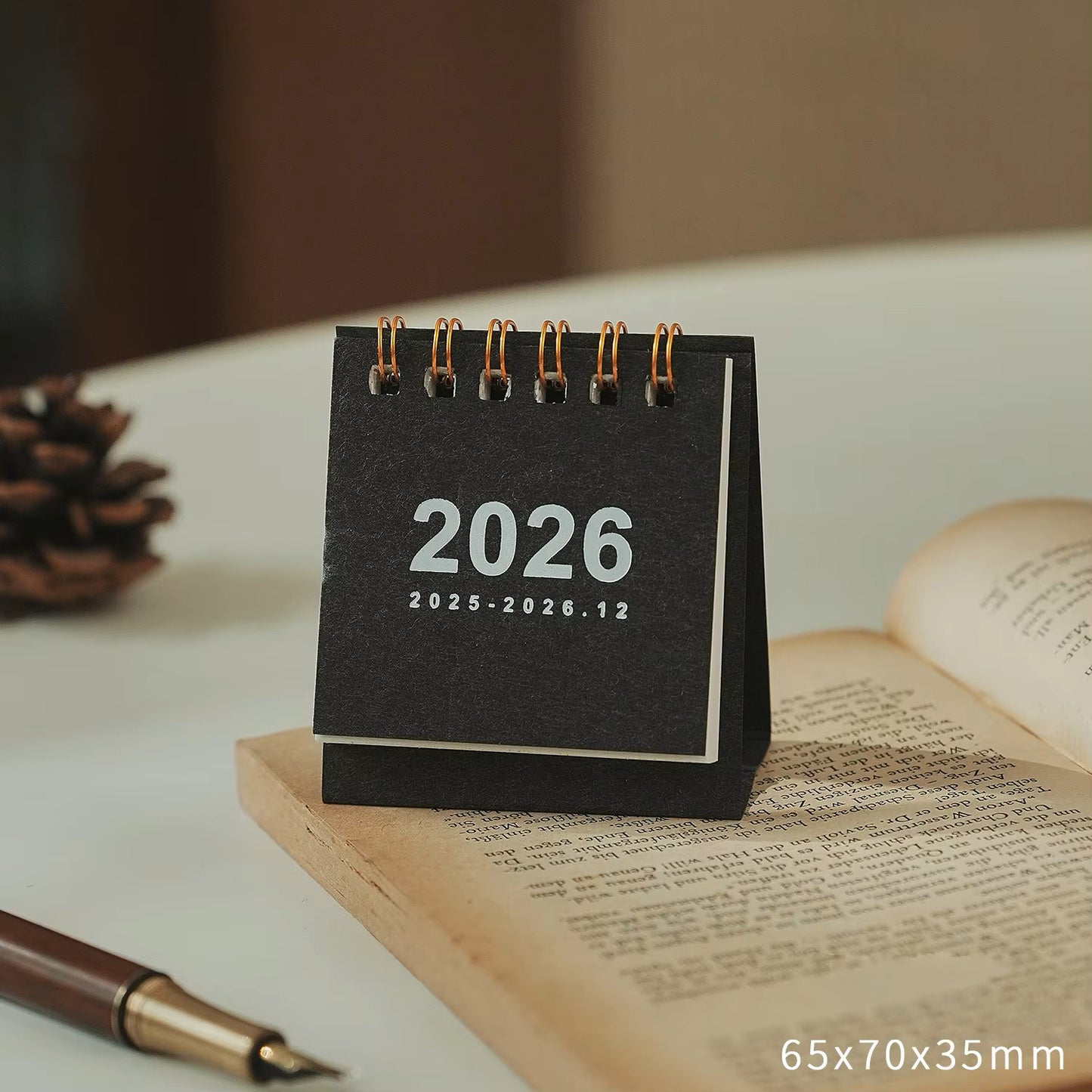 2026 Mini Simple Desk Calendar – Compact Standing Desktop Calendar