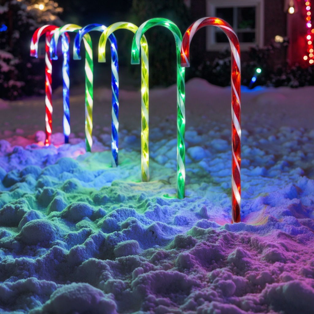 Outdoor Candy Cane Pathway Lights – LED Christmas Yard Decorations