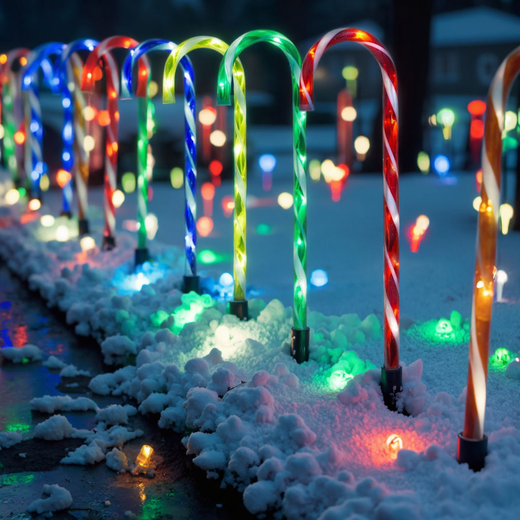 Outdoor Candy Cane Pathway Lights – LED Christmas Yard Decorations