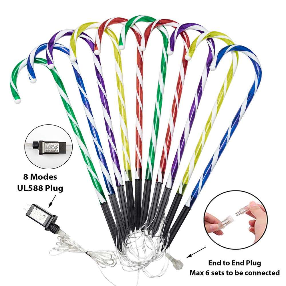 Outdoor Candy Cane Pathway Lights – LED Christmas Yard Decorations