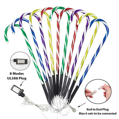 Outdoor Candy Cane Pathway Lights – LED Christmas Yard Decorations