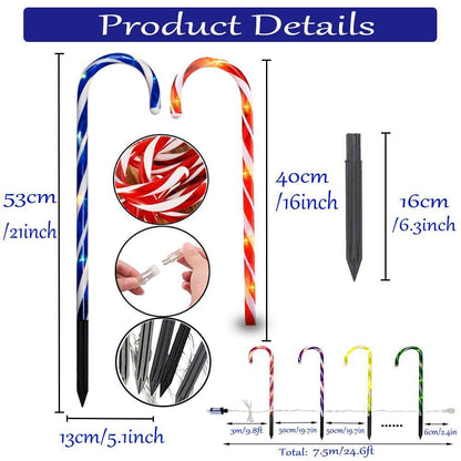 Outdoor Candy Cane Pathway Lights – LED Christmas Yard Decorations