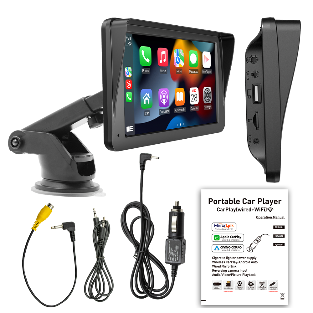 7-Inch Portable Touchscreen Car Multimedia Player with Wireless Connectivity