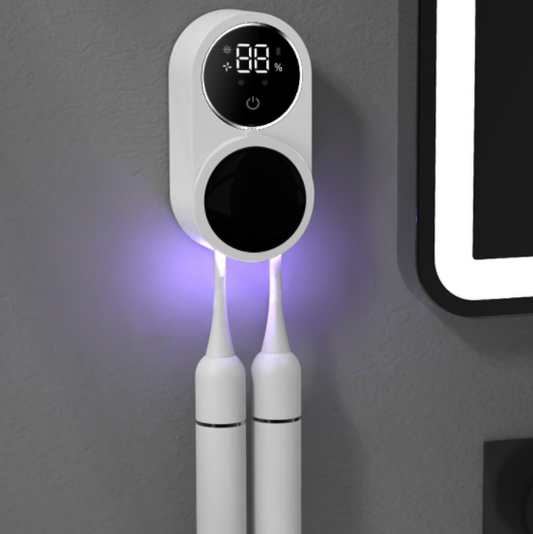 UV Sterilizing Toothbrush Holder with Fan Drying (Rechargeable & Portable)