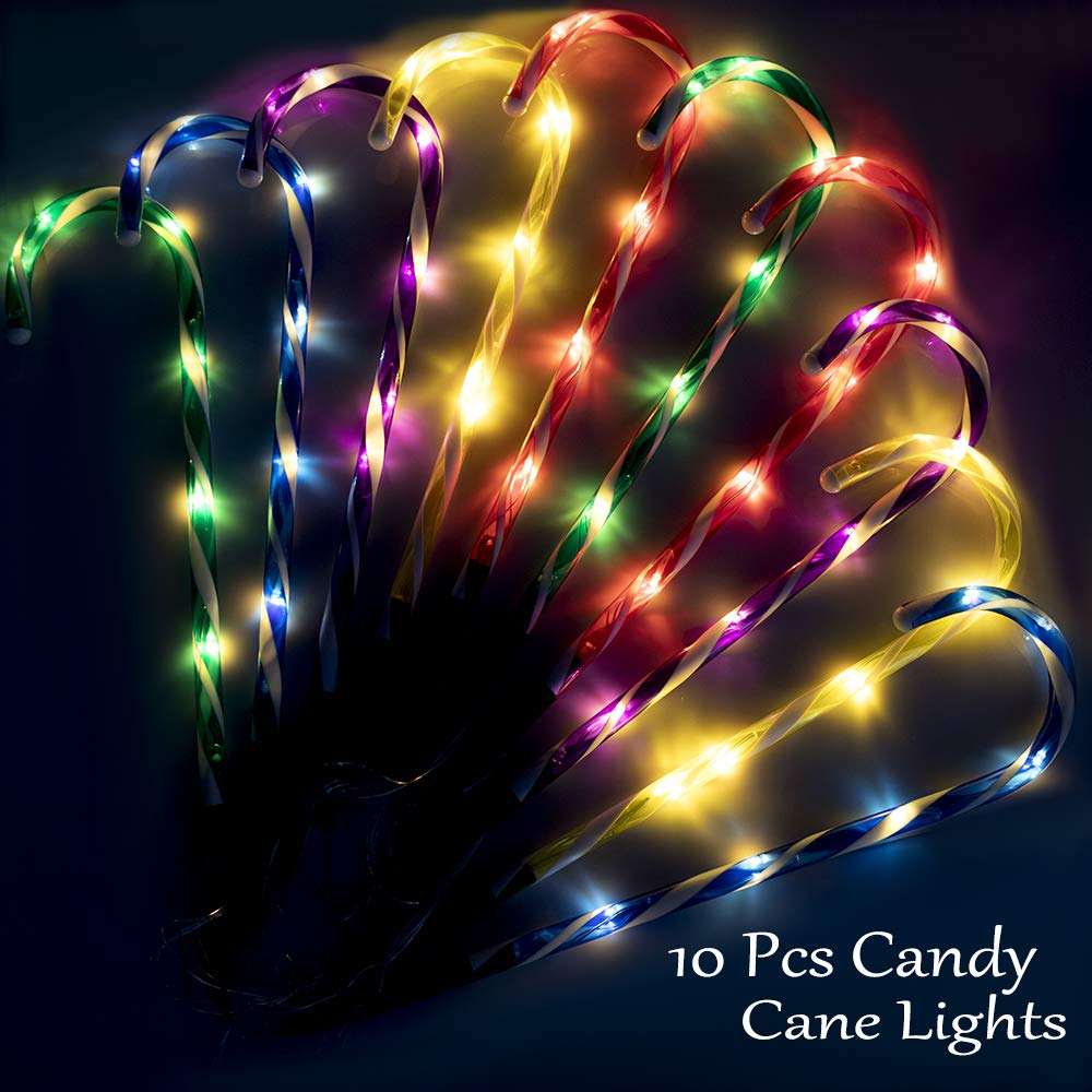Outdoor Candy Cane Pathway Lights – LED Christmas Yard Decorations