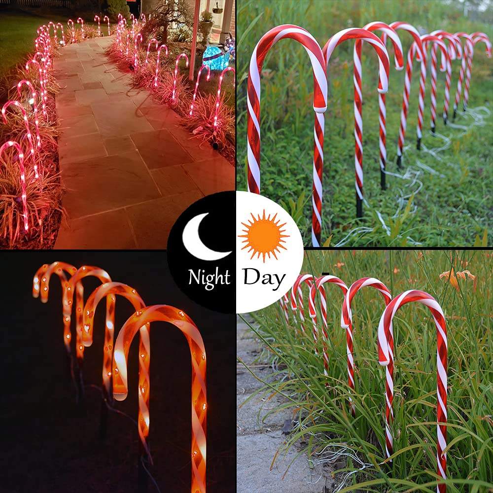 Outdoor Candy Cane Pathway Lights – LED Christmas Yard Decorations